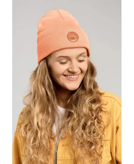Peach organic cotton classic beanie