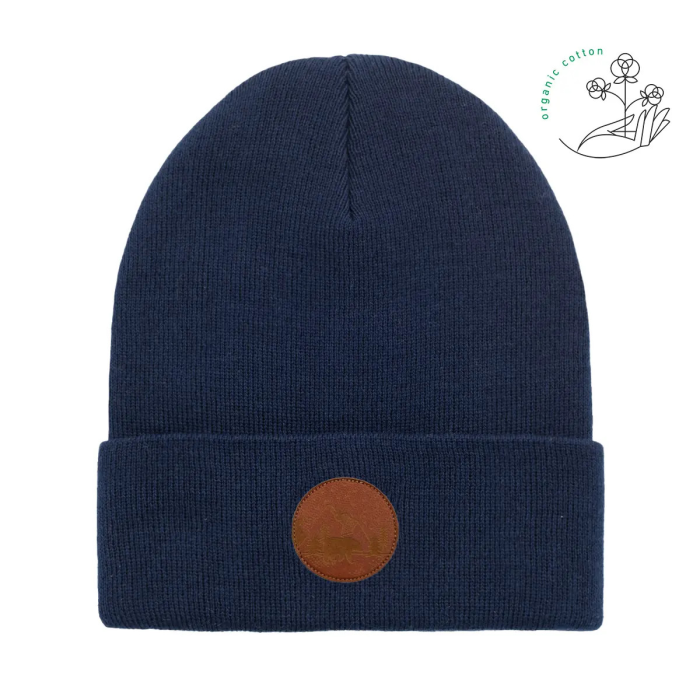 Navy blue organic cotton classic beanie
