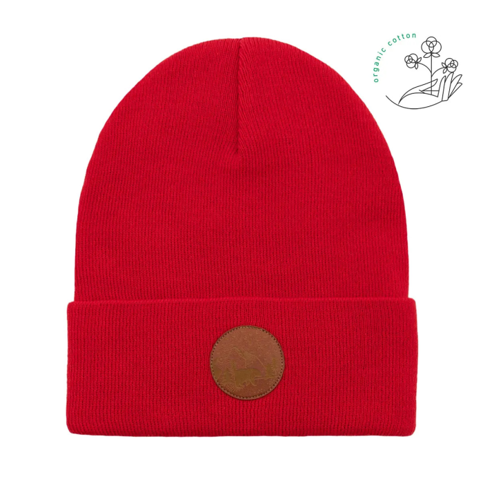 Czapka beanie z bawełny organicznej makowa