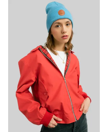 Czapka beanie z bawełny organicznej niebiańska