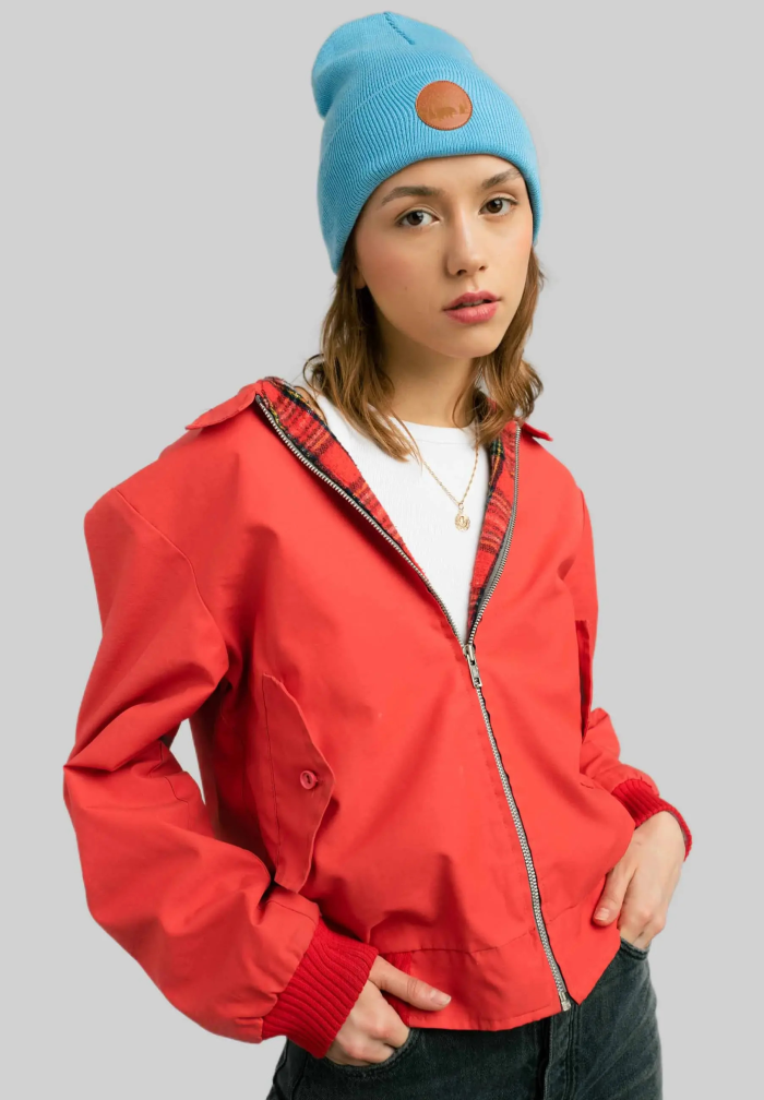 Czapka beanie z bawełny organicznej niebiańska