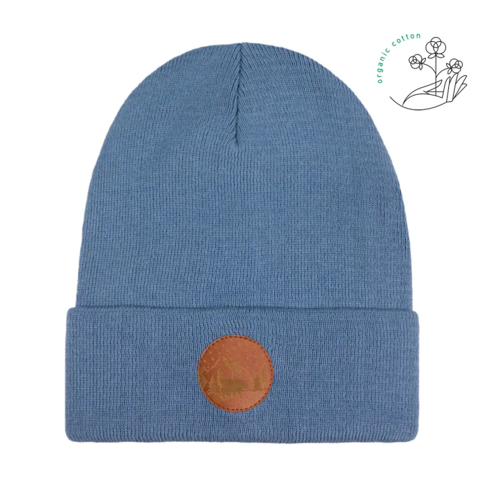 Blue-grey organic cotton classic beanie