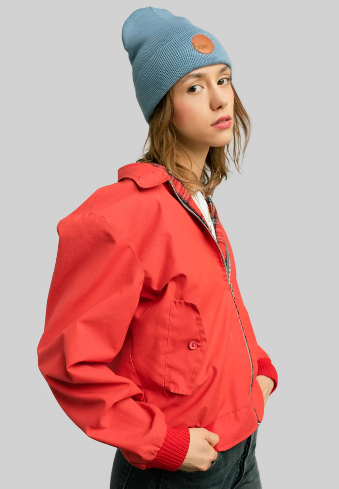Blue-grey organic cotton classic beanie