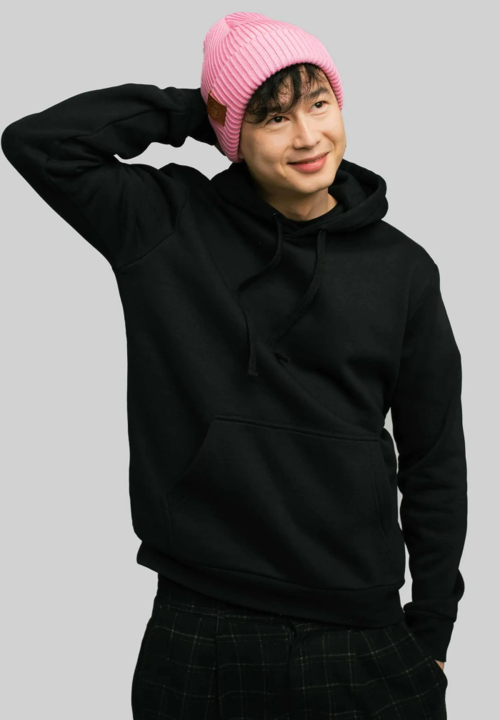 Pink levconia organic cotton winter beanie