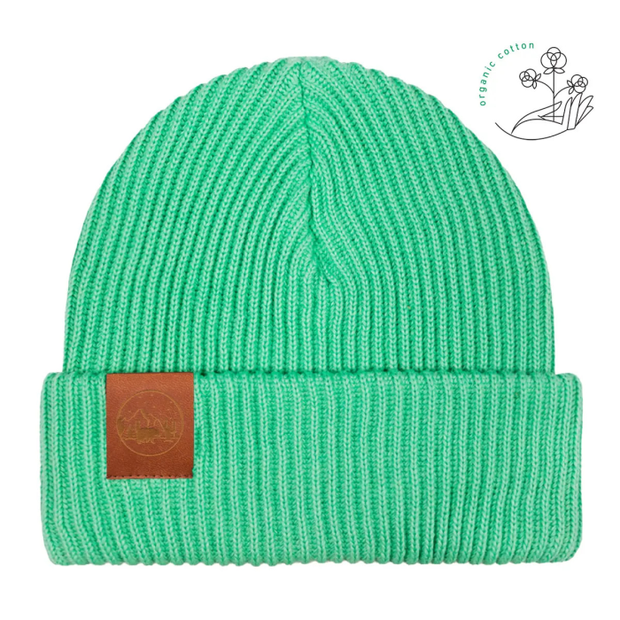 Light mint organic cotton winter beanie