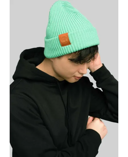 Light mint organic cotton winter beanie
