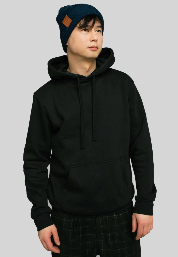 Navy blue organic cotton winter beanie