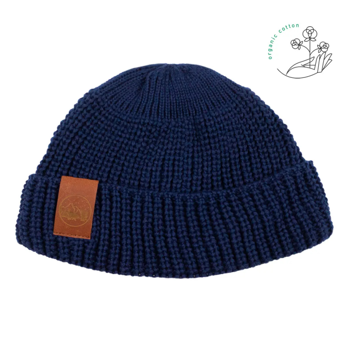 Navy blue organic cotton burglar beanie