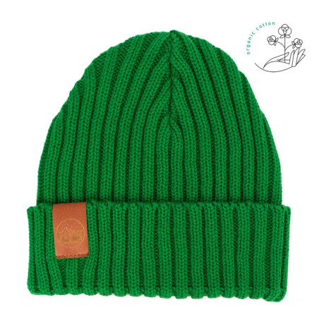 Green organic cotton kids alkatraz beanie