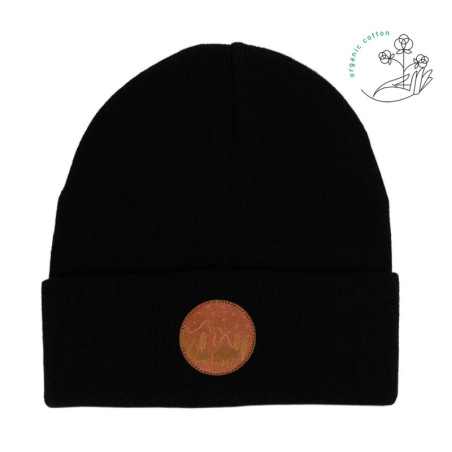 Black organic cotton kids beanie