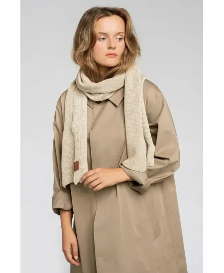 Beige organic cotton plain scarf
