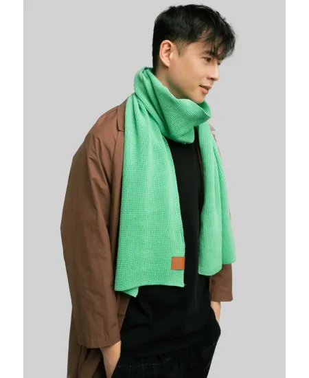 Pale mint organic cotton plain scarf