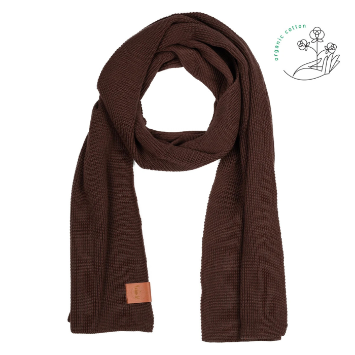 Brown organic cotton plain scarf