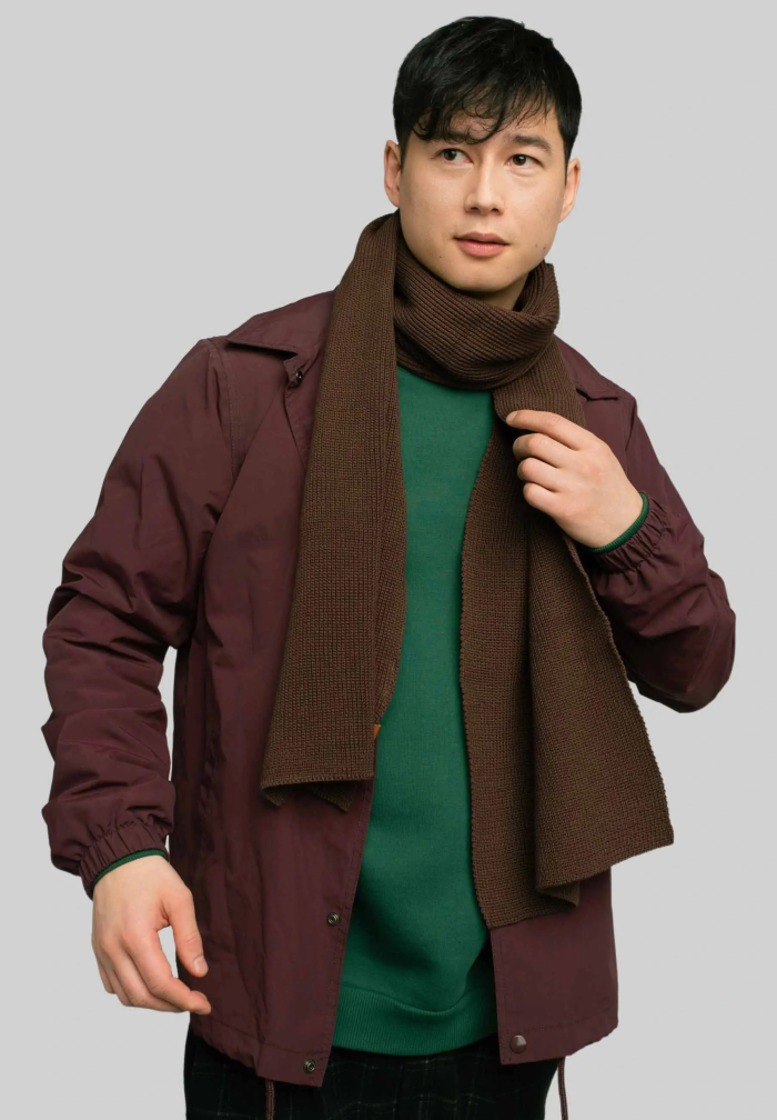 Brown organic cotton plain scarf