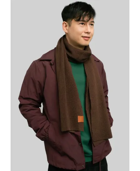 Brown organic cotton plain scarf