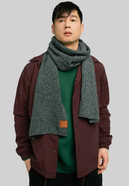 Black'n'white melange organic cotton plain scarf