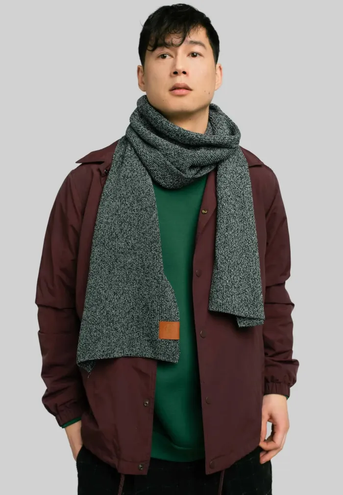 Black'n'white melange organic cotton plain scarf