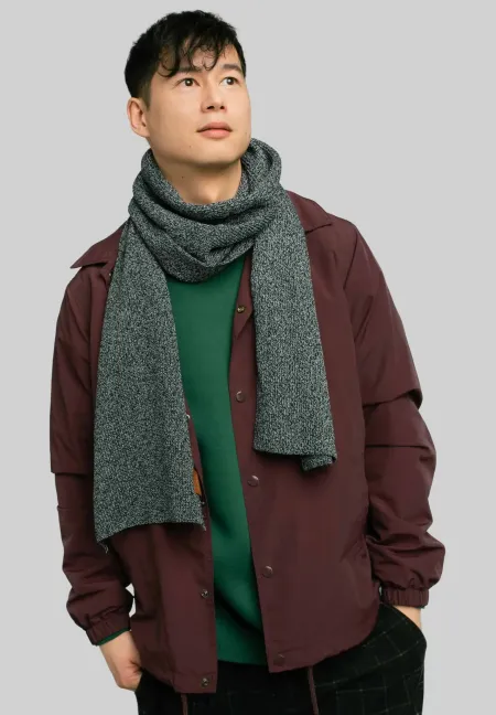 Black'n'white melange organic cotton plain scarf