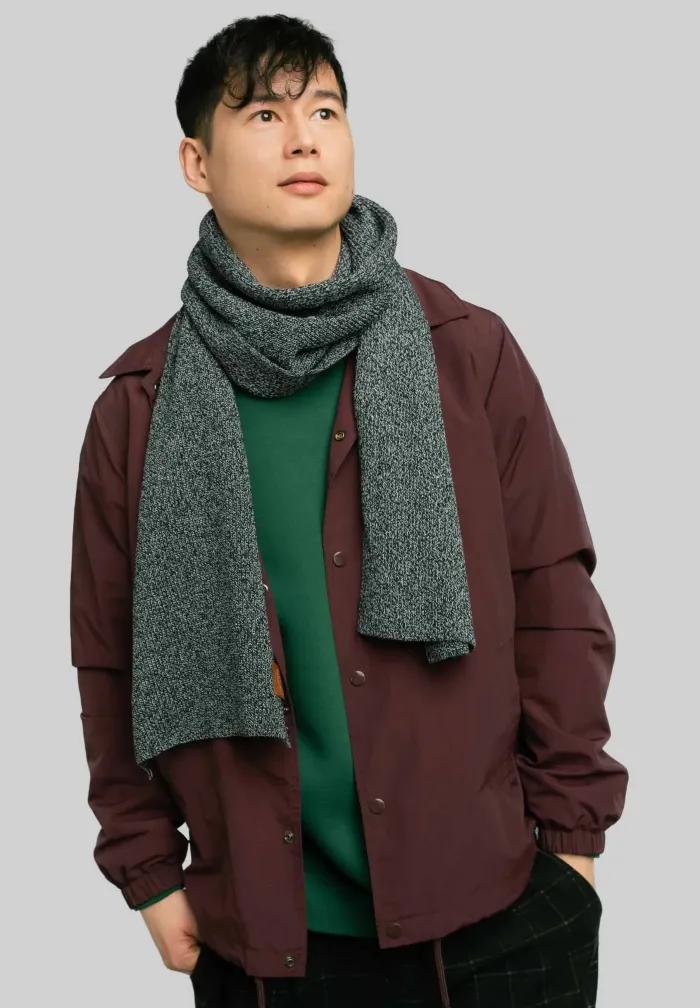 Black'n'white melange organic cotton plain scarf