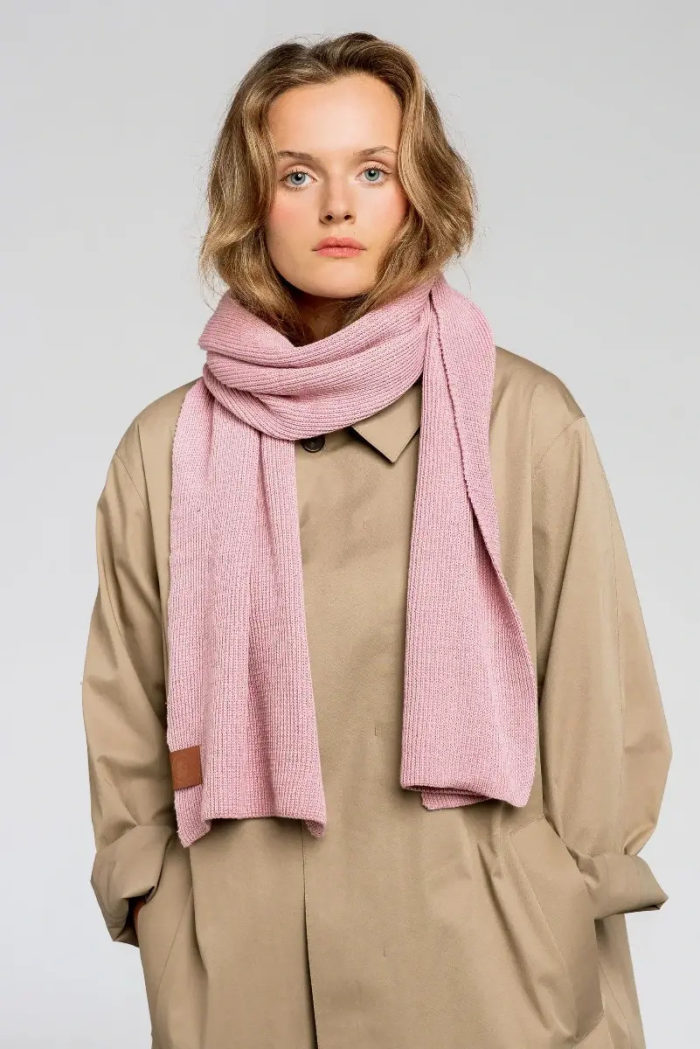 Powder pink organic cotton plain scarf