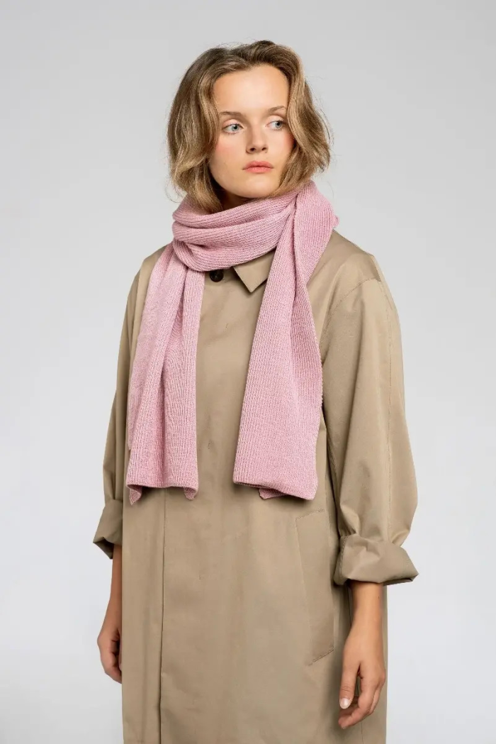Powder pink organic cotton plain scarf