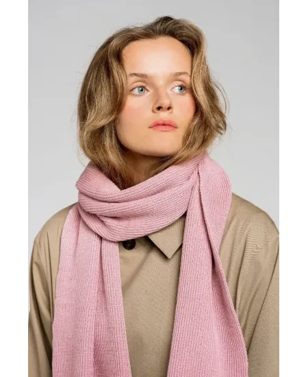 Powder pink organic cotton plain scarf