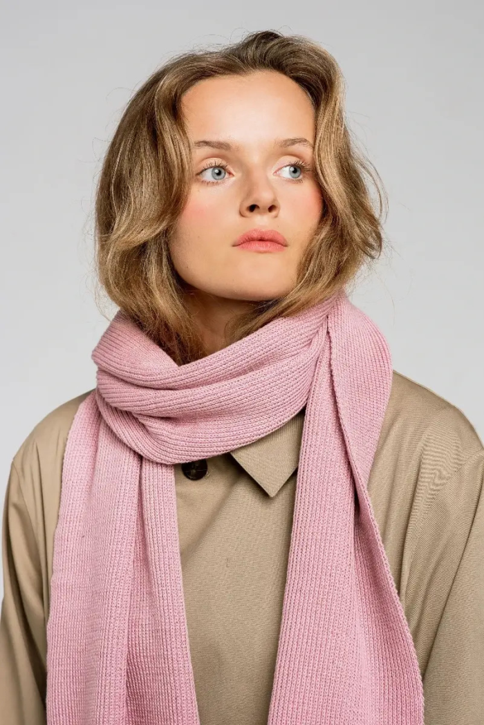 Powder pink organic cotton plain scarf
