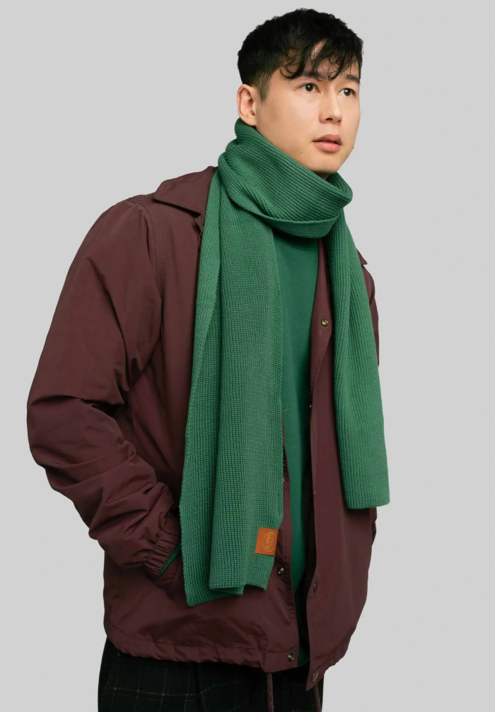 Sage green organic cotton plain scarf