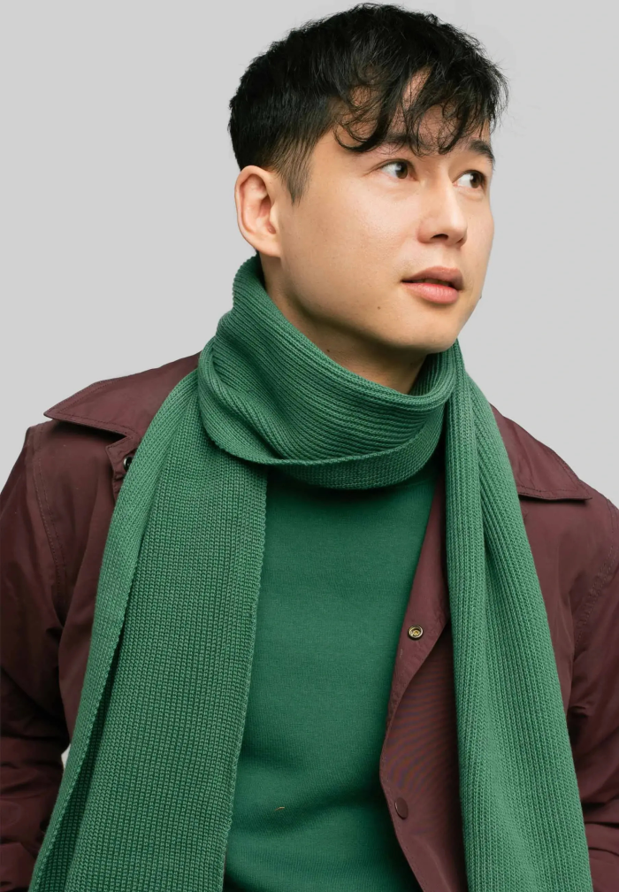 Sage green organic cotton plain scarf