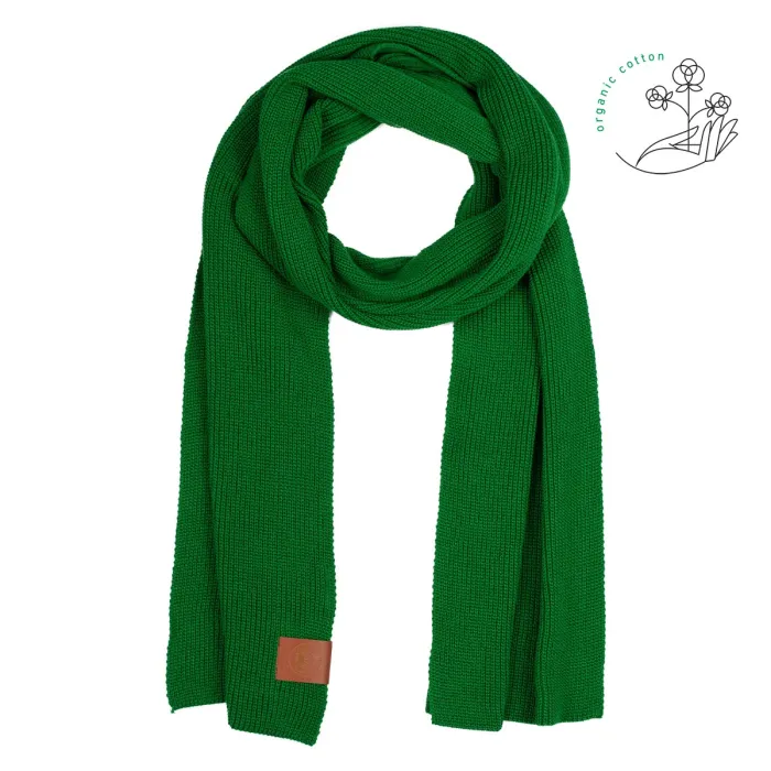 Green organic cotton plain scarf