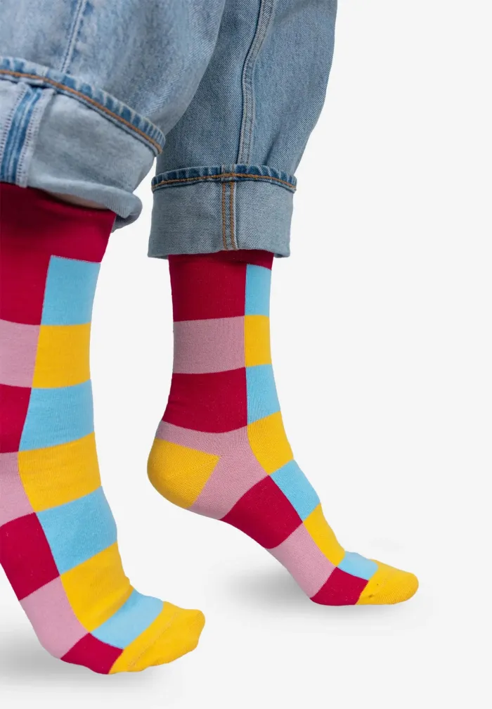 Pastel checker socks