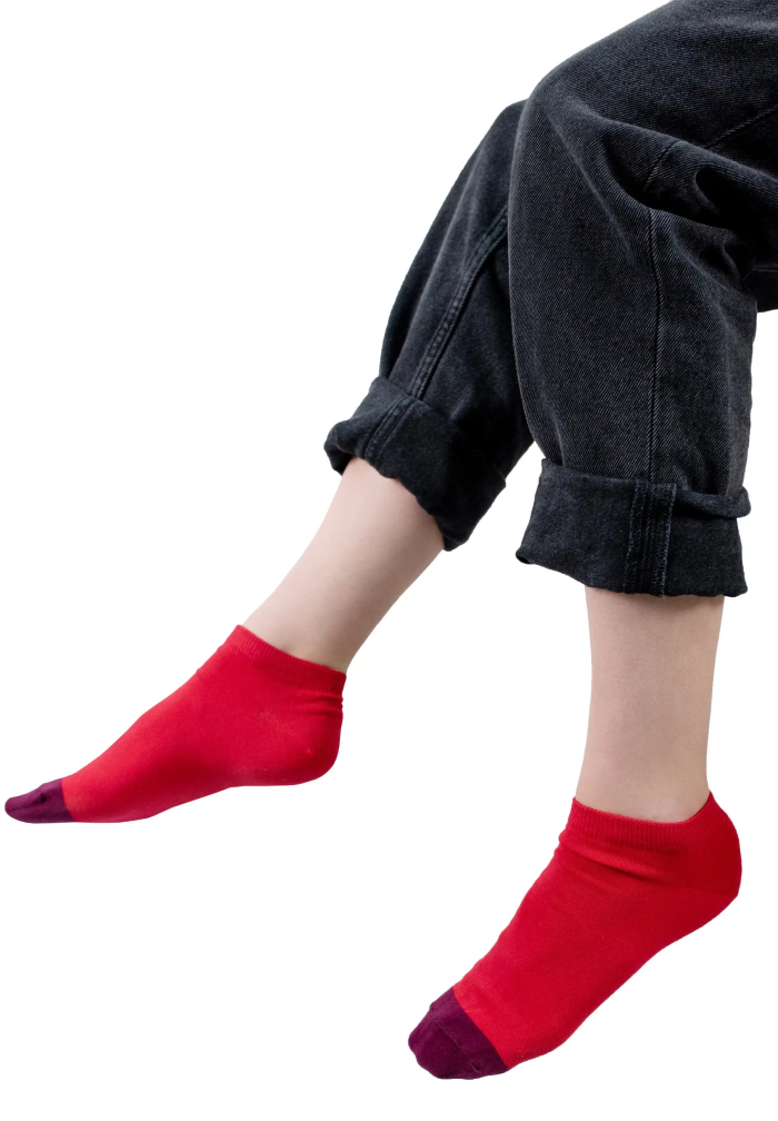 Red ankle socks