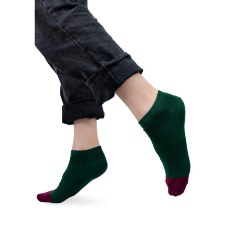 Bottle green ankle socks