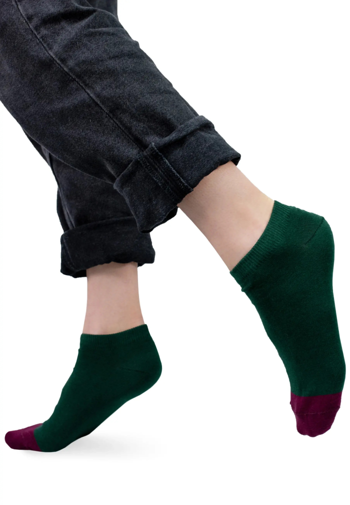 Bottle green ankle socks