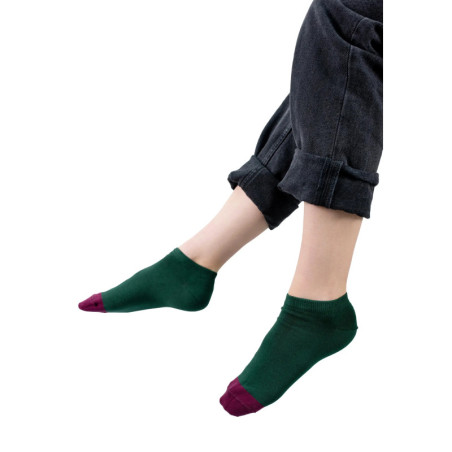 Bottle green ankle socks