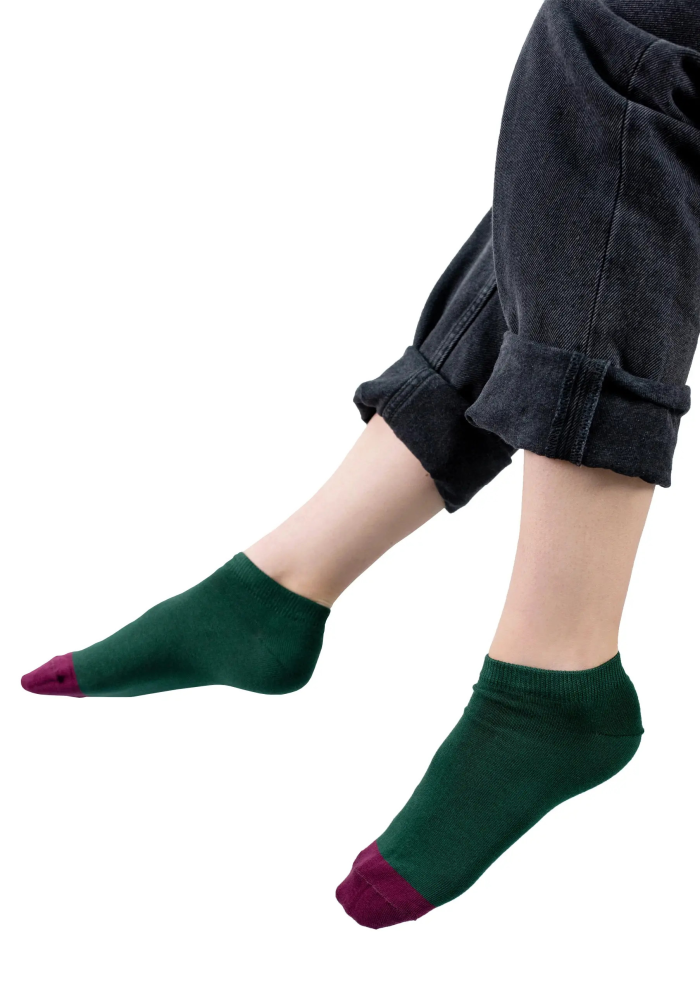 Bottle green ankle socks