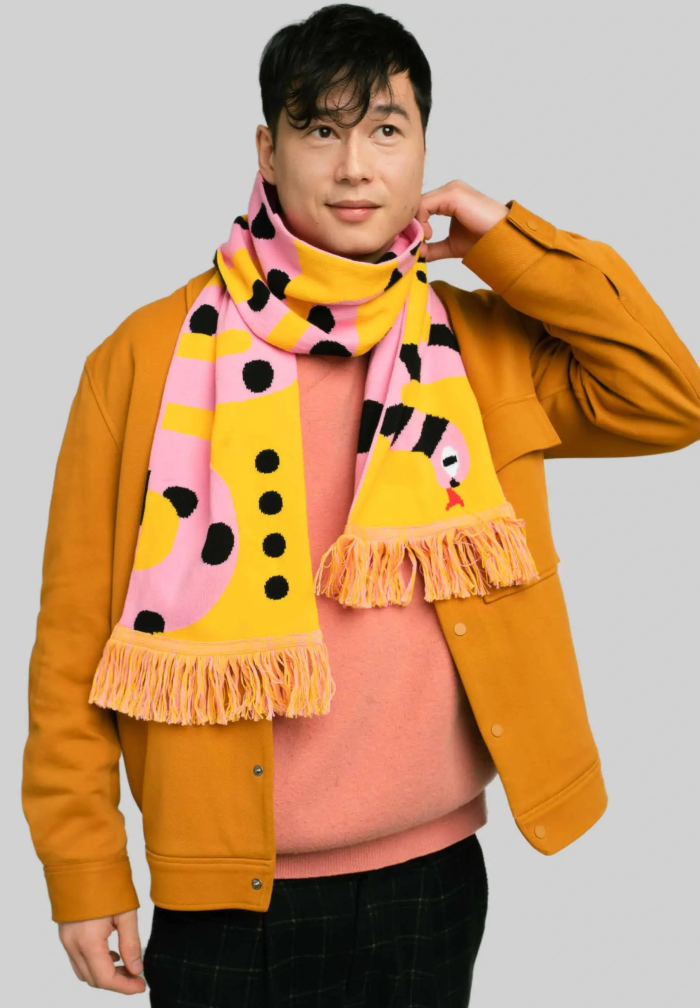 Organic cotton scarf Snake