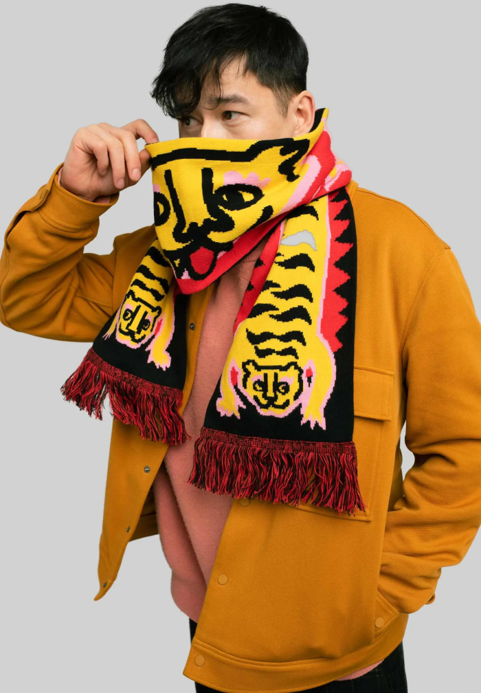 Organic cotton scarf Tigers