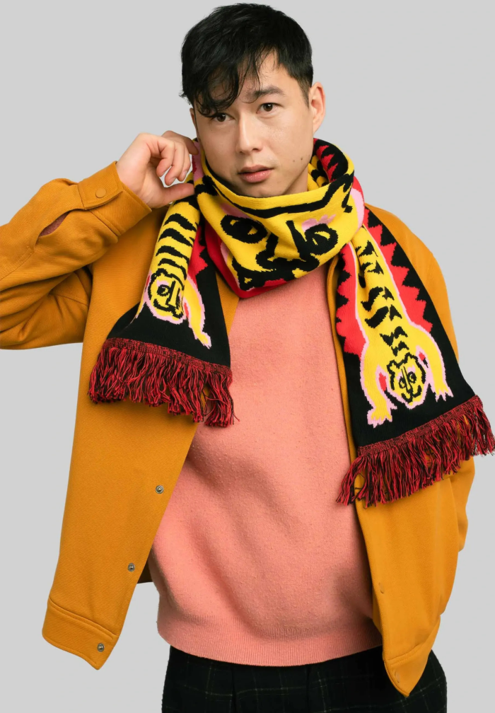 Organic cotton scarf Tigers