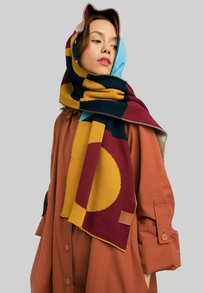 Organic Cotton Jacquard Scarf Minimalism