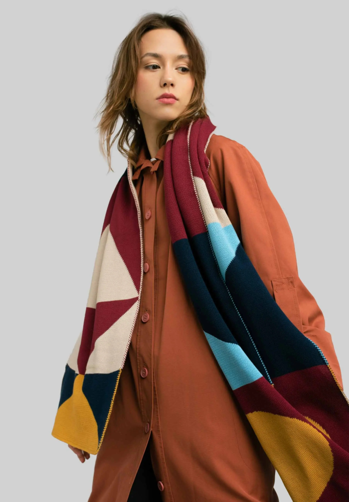 Organic Cotton Jacquard Scarf Minimalism