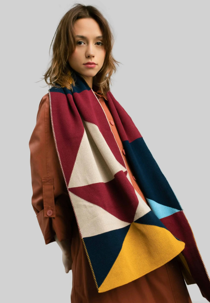 Organic Cotton Jacquard Scarf Minimalism
