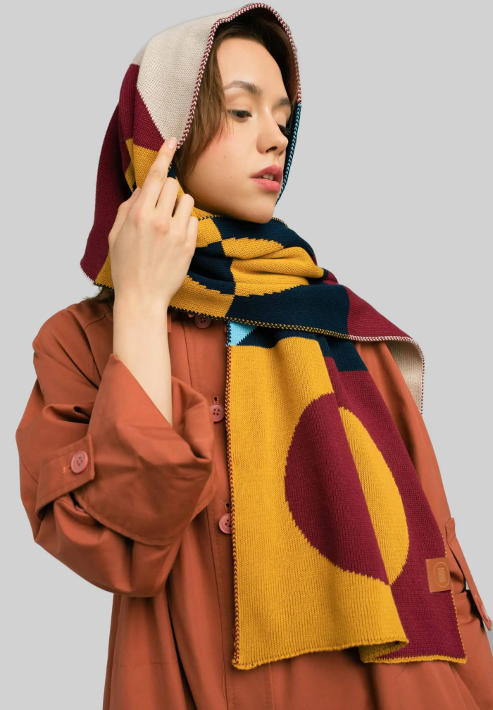 Organic Cotton Jacquard Scarf Minimalism
