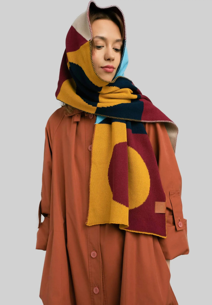 Organic Cotton Jacquard Scarf Minimalism