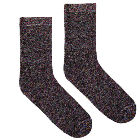 Recycled glitter socks Black rainbow