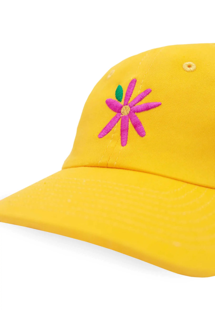 Low profile baseball cap Flower yellow