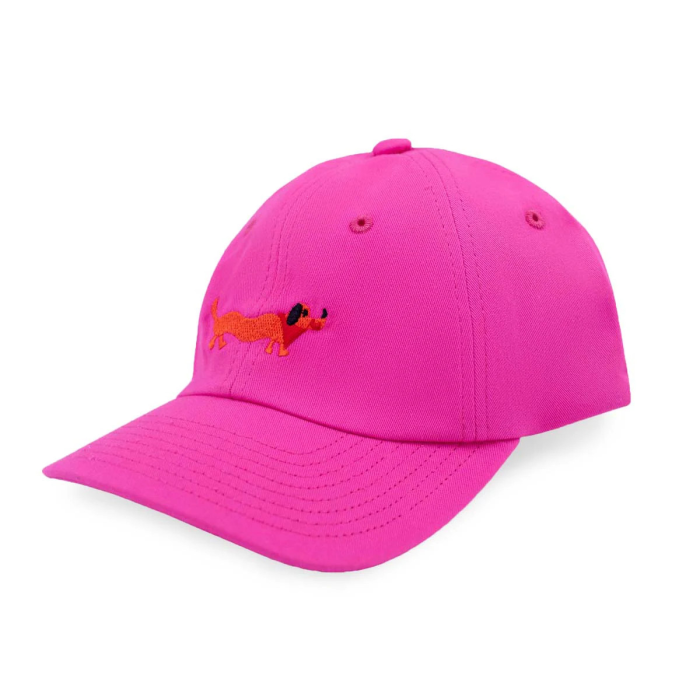 Low profile baseball cap Dachshund pink