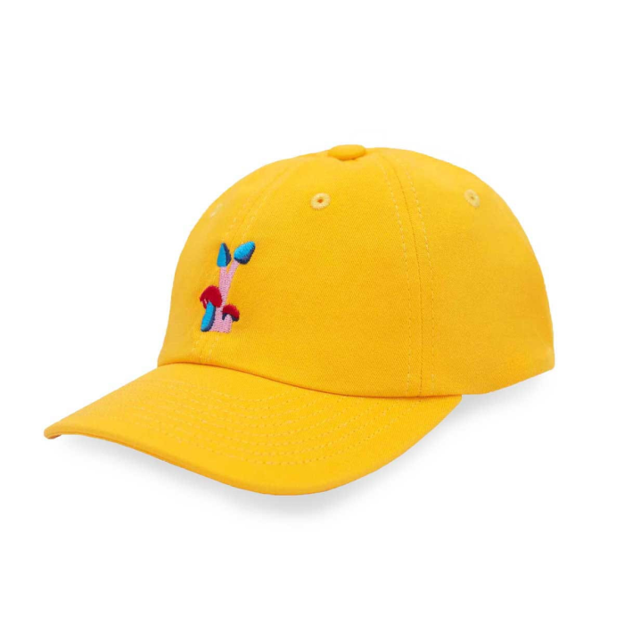 Low profile baseball cap Mushrooms yellow