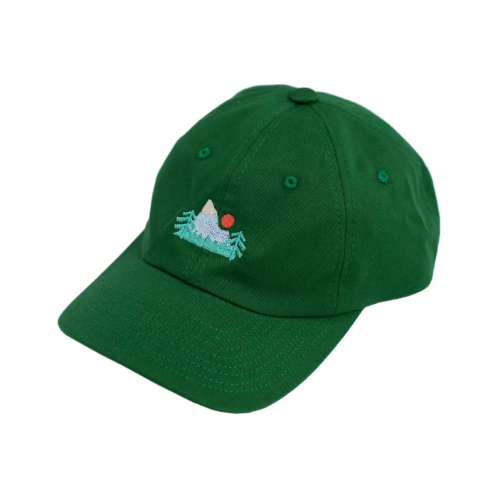Low profile baseball cap Mountains grassy green