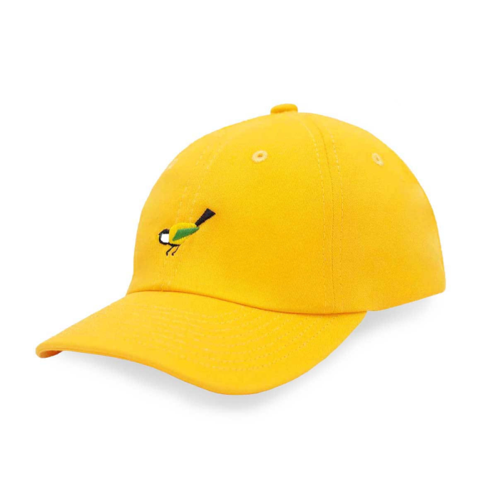 Low profile baseball cap Tit bird yellow